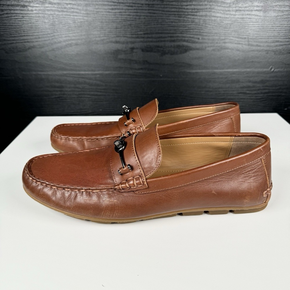 Coach Mott Driver FG2984 Brown Leather Loafer Dress Shoes Mens Size 10.5 D